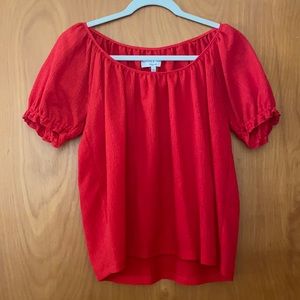 Texture and Thread blouse with puff sleeves